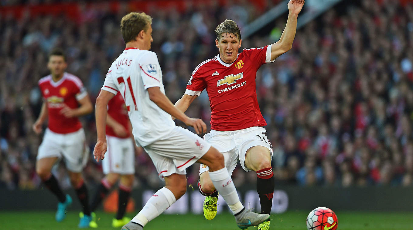 Schweinsteiger's Man Utd came out on top against Can's Liverpool © 2015 Getty Images