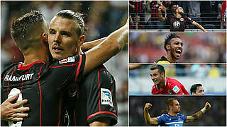 Dreimal traf Meier (l.), zweimal der Rest: Castaignos, Aubameyang, Sobiech, Lasogga © Getty Images/DFB