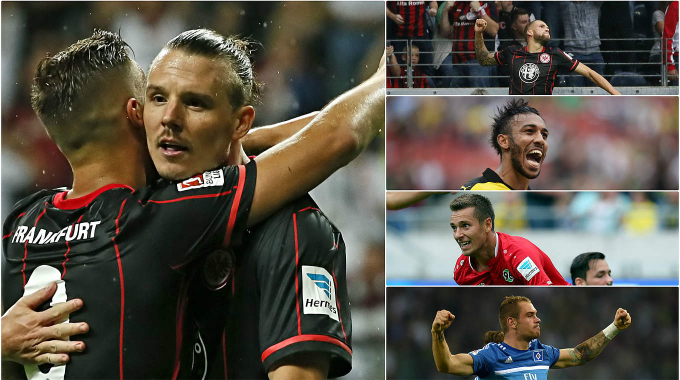 Dreimal traf Meier (l.), zweimal der Rest: Castaignos, Aubameyang, Sobiech, Lasogga © Getty Images/DFB