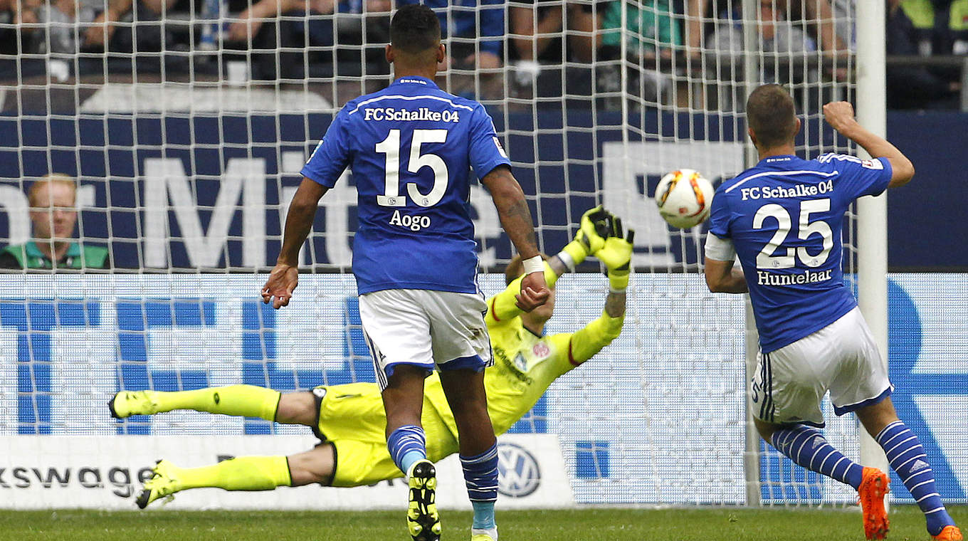 After having his penalty saved by Karius in the first half, Huntelaar went on to score the winner © 2015 Getty Images