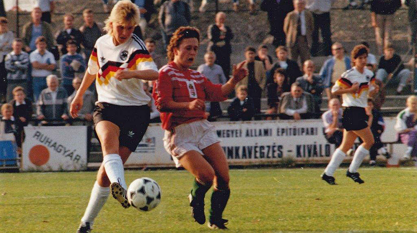 Doris Fitschen (l.) traf 1988 in Hin- und Rückspiel gegen Ungarn © Rainer Hennies