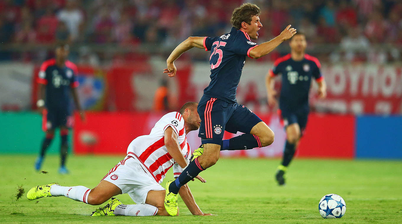Thomas Müller scored two goals on the night for FC Bayern. © 2015 Getty Images