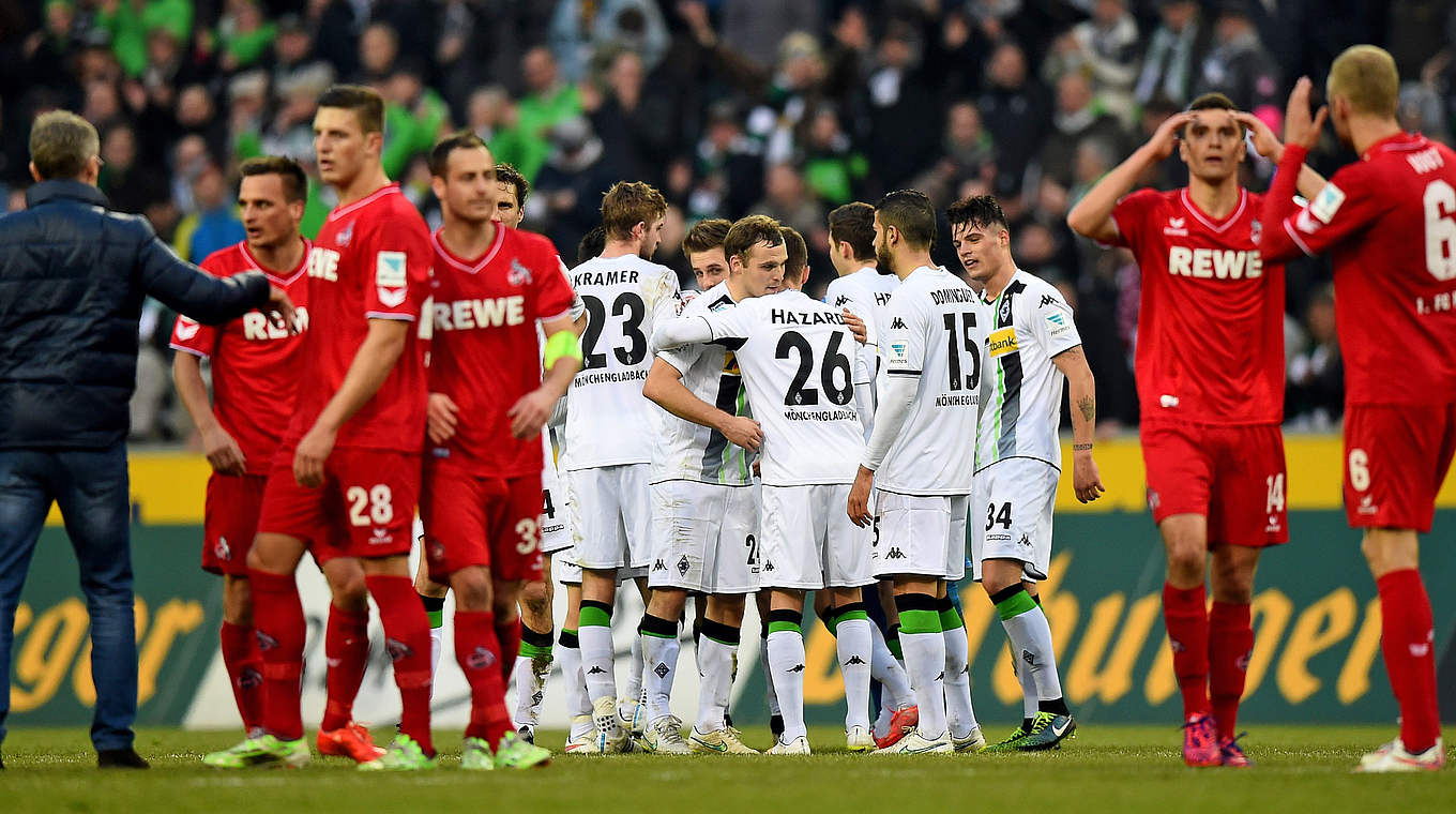 Das letzte Derby: Gladbach gewinnt 2015 gegen Köln vor heimischen Publikum 1:0 © 2015 Getty Images
