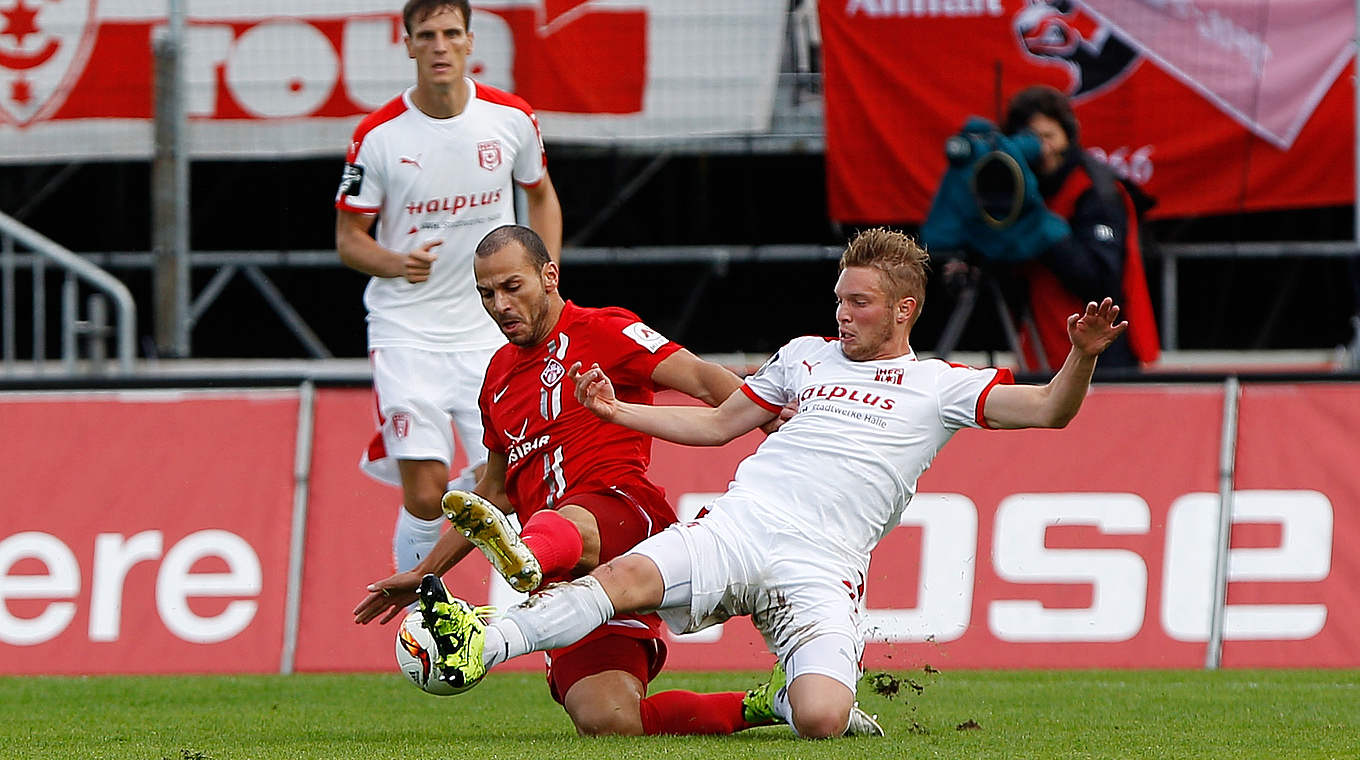 Enges Duell: Adam Jabiri (Würzburg) und Florian Brügmann (Halle) © Jan Kuppert