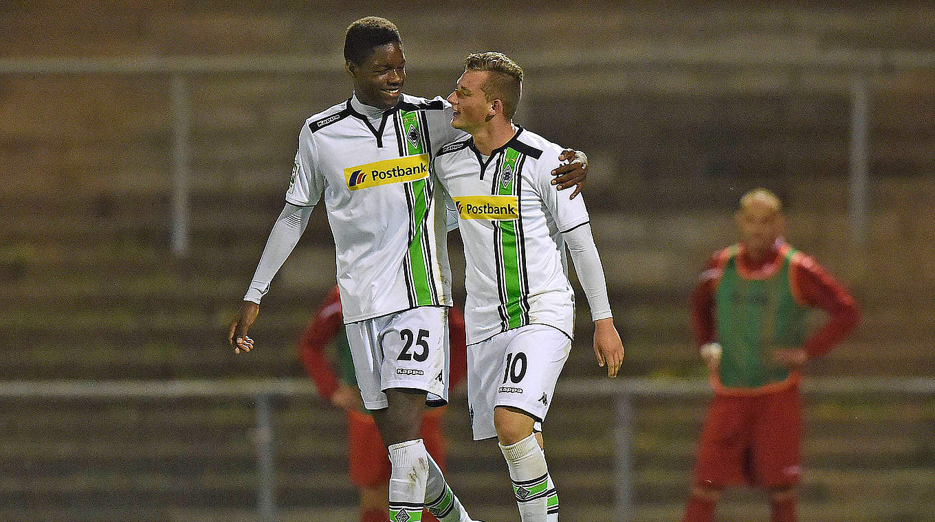 Torschützen für die Borussia: Tsiy William Ndenge (l.) und Marlon Ritter © imago/Revierfoto