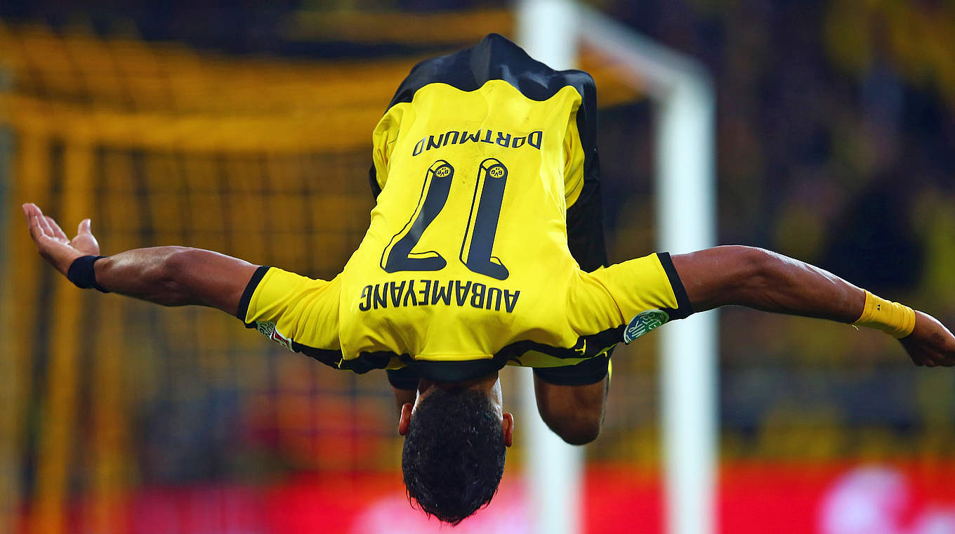 Baut er seine Rekordserie weiter aus? - Dortmunds Pierre-Emerick Aubameyang © 2015 Getty Images