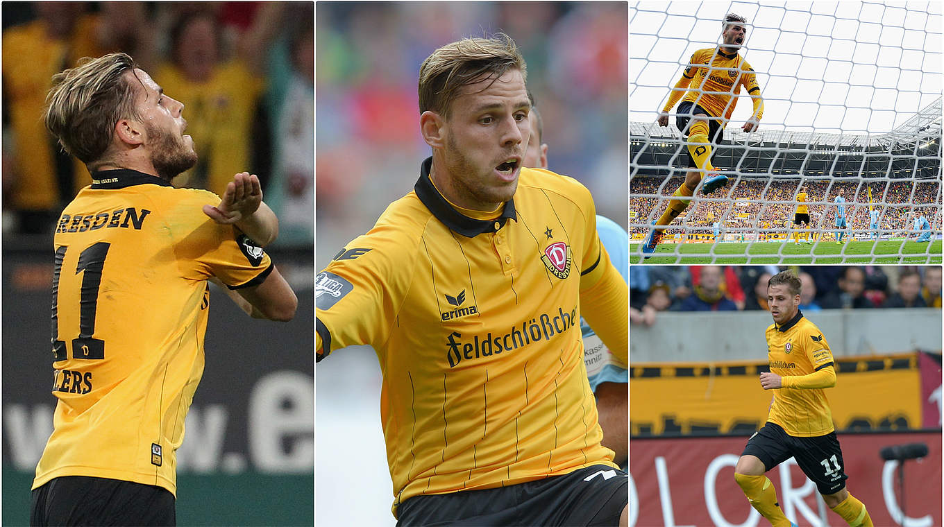 Doppelpack zum 2:1-Heimsieg gegen Osnabrück: Justin Eilers von Dynamo Dresden © Getty Images/DFB