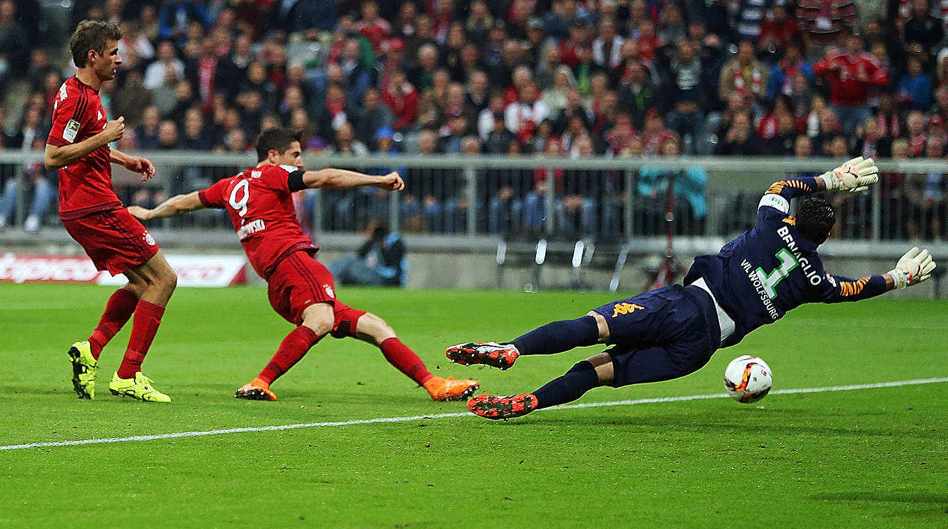 Lieblingsgegner Wolfsburg: Lewandowski traf in 15 Spielen gegen den VfL zehn Mal © 2015 Getty Images