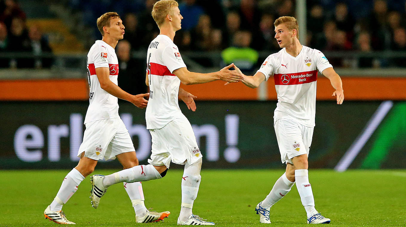 VfB-Angreifer Timo Werner (r.): "Wir waren über weite Teile die bessere Mannschaft" © 2015 Getty Images