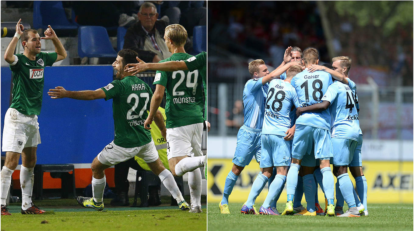 Mischen wieder um die vorderen Plätze mit: Preußen Münster (l.) und die Stuttgarter Kickers © Bongarts/GettyImages/DFB