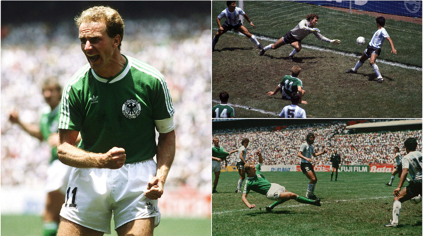 Tor im WM-Finale 1986 - und doch verloren: Karl-Heinz Rummenigge gegen Argentinien © GettyImages/imago/DFB