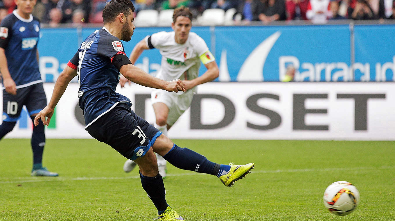 Einer von zwei Treffern: Kevin Volland trifft vom Punkt für Hoffenheim © 2015 Getty Images