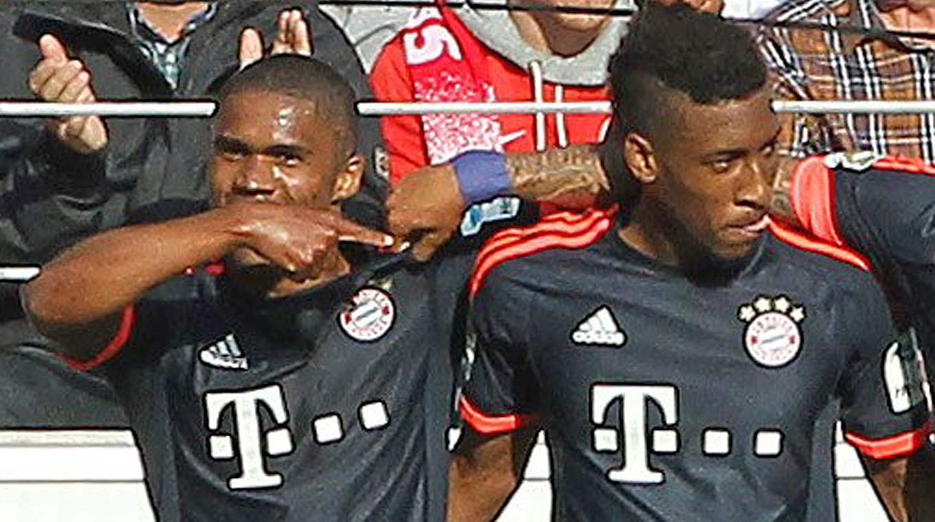 Neue Flügelzange des FC Bayern: Douglas Costa (l.) und Kingsley Coman überzeugen © DANIEL ROLAND/AFP/Getty Images