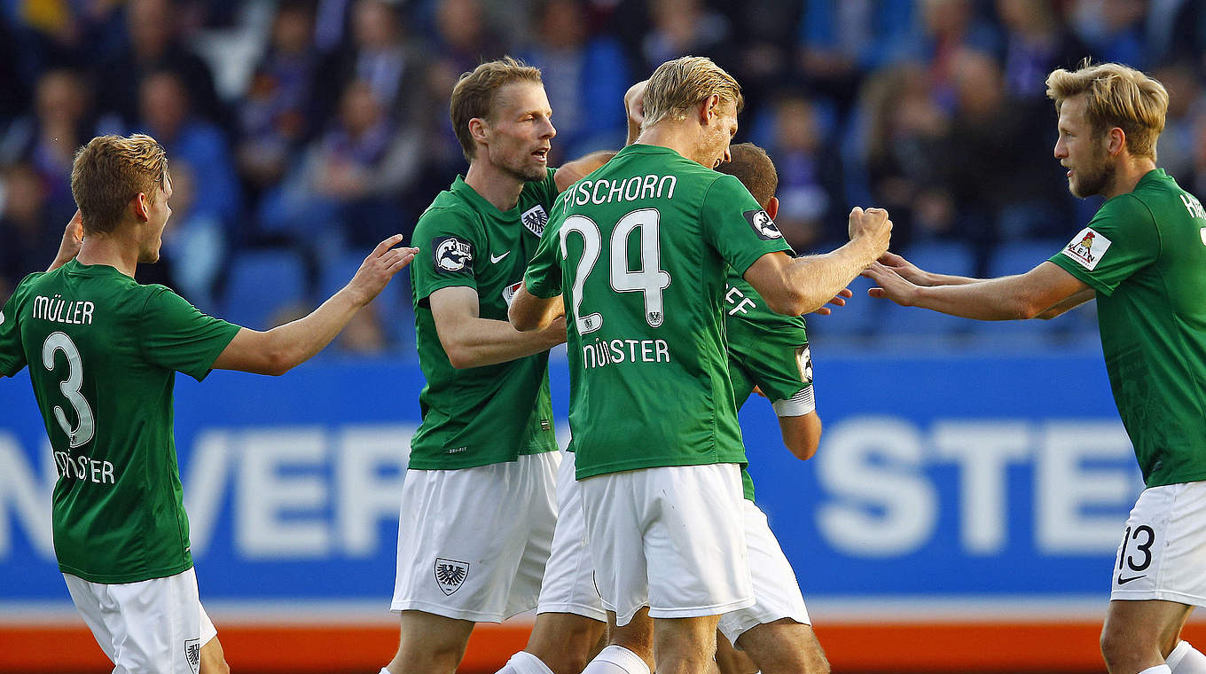 Kurzer Traum vom Derbysieg: Preußen Münster © 2015 Getty Images