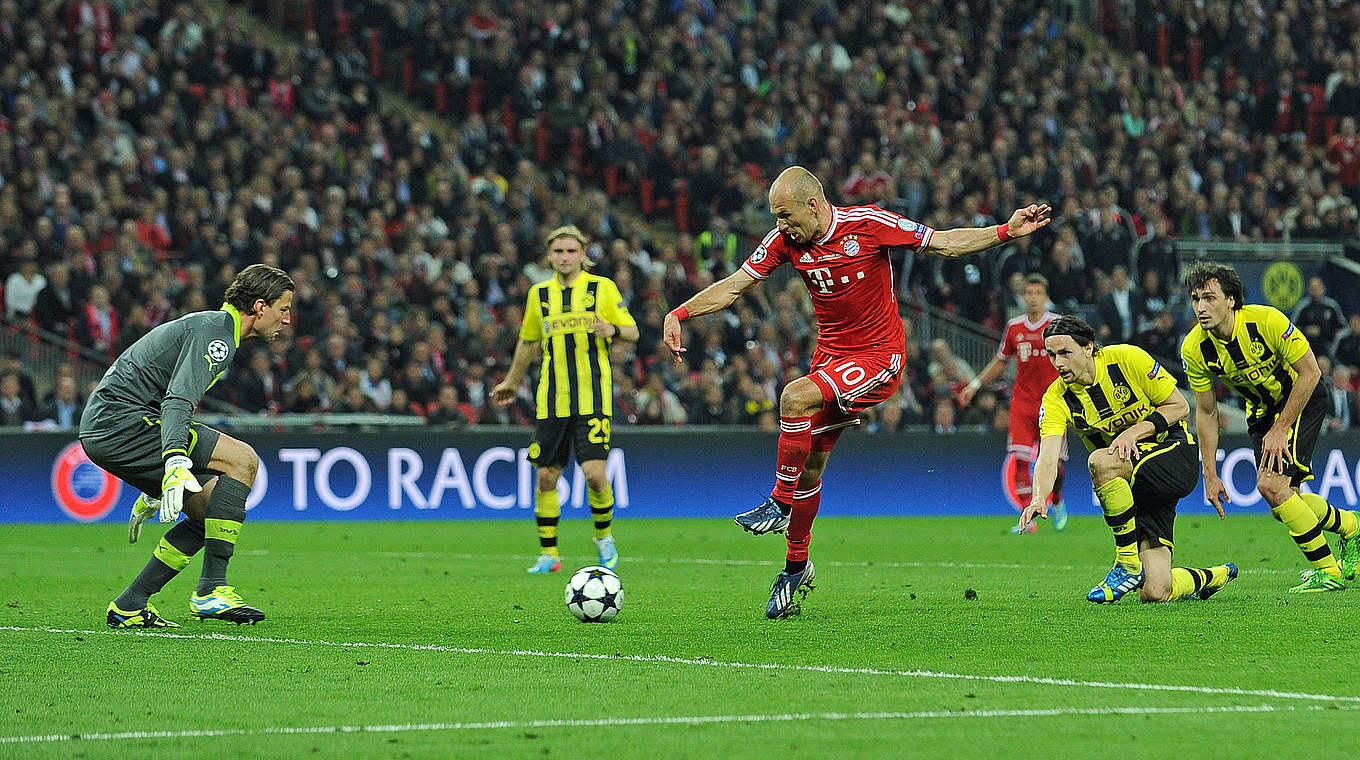 Erst das Tor, dann der Triumph: Arjen Robben trifft im Champions-League-Finale 2013 © 2013 AFP