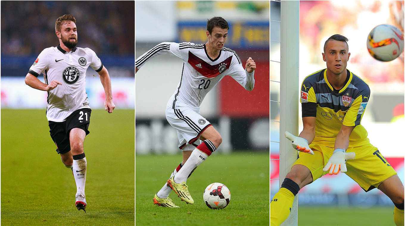 Erstmals in der U 21-Nationalmannschaft: Stendera, Haberer und Vlachodimos (v.l.) © Bongarts/GettyImages/DFB