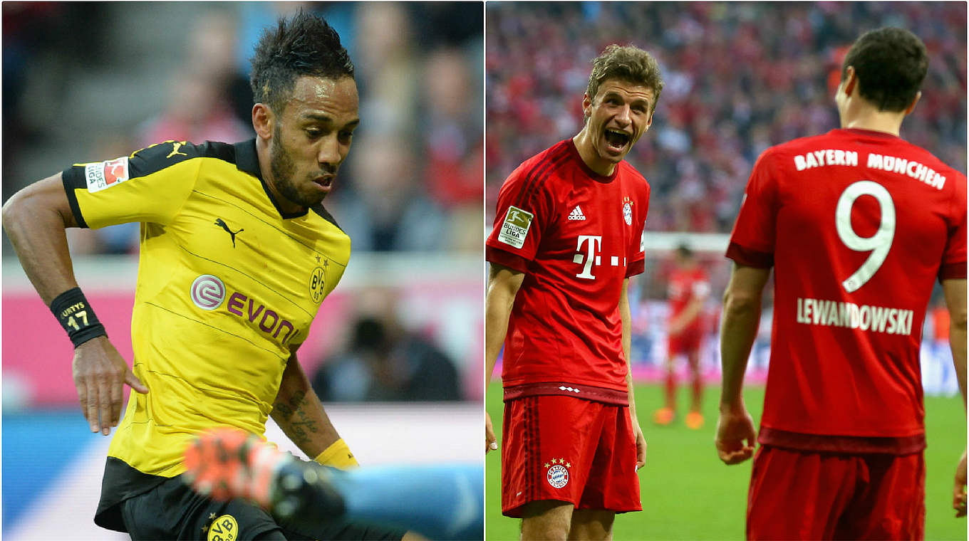 Treffsicheres Trio: Aubameyang, Müller und Lewandowski (v.l.) © 2015 Getty Images