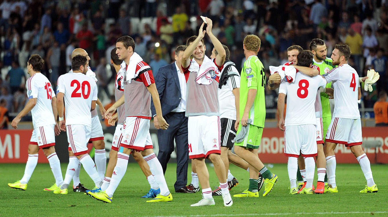 Vier Tore gegen Gibraltar: Georgien gewinnt vorletztes Gruppenspiel © 2015 AFP/GettyImages