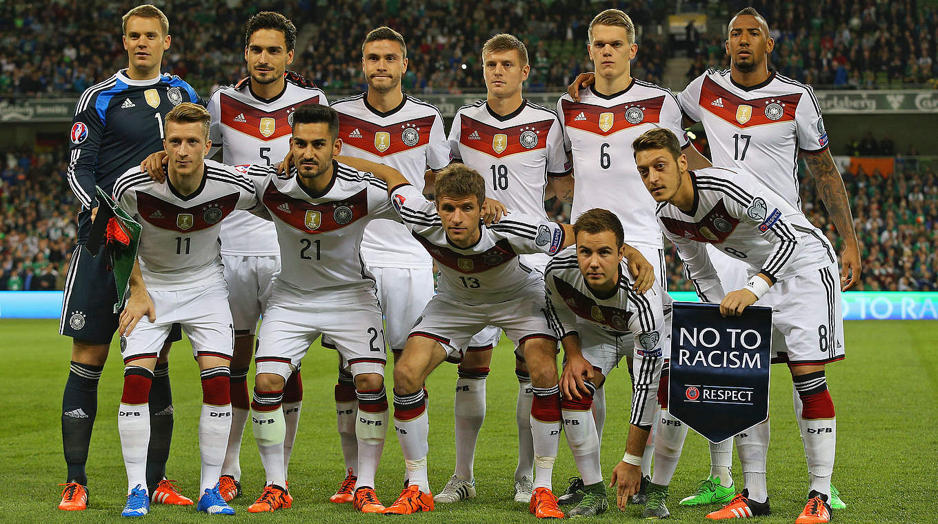 Germany's starting XI in Dublin with Manuel Neuer as captain © 2015 Getty Images