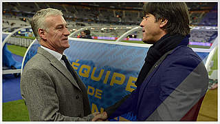 Verstehen sich auch ohne Floskeln: Didier Deschamps (l.) und Joachim Löw ©  Getty Images 