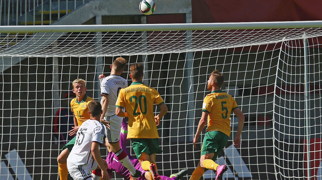 Eggestein's header put Germany 2-0 up against Australia © 2015 FIFA