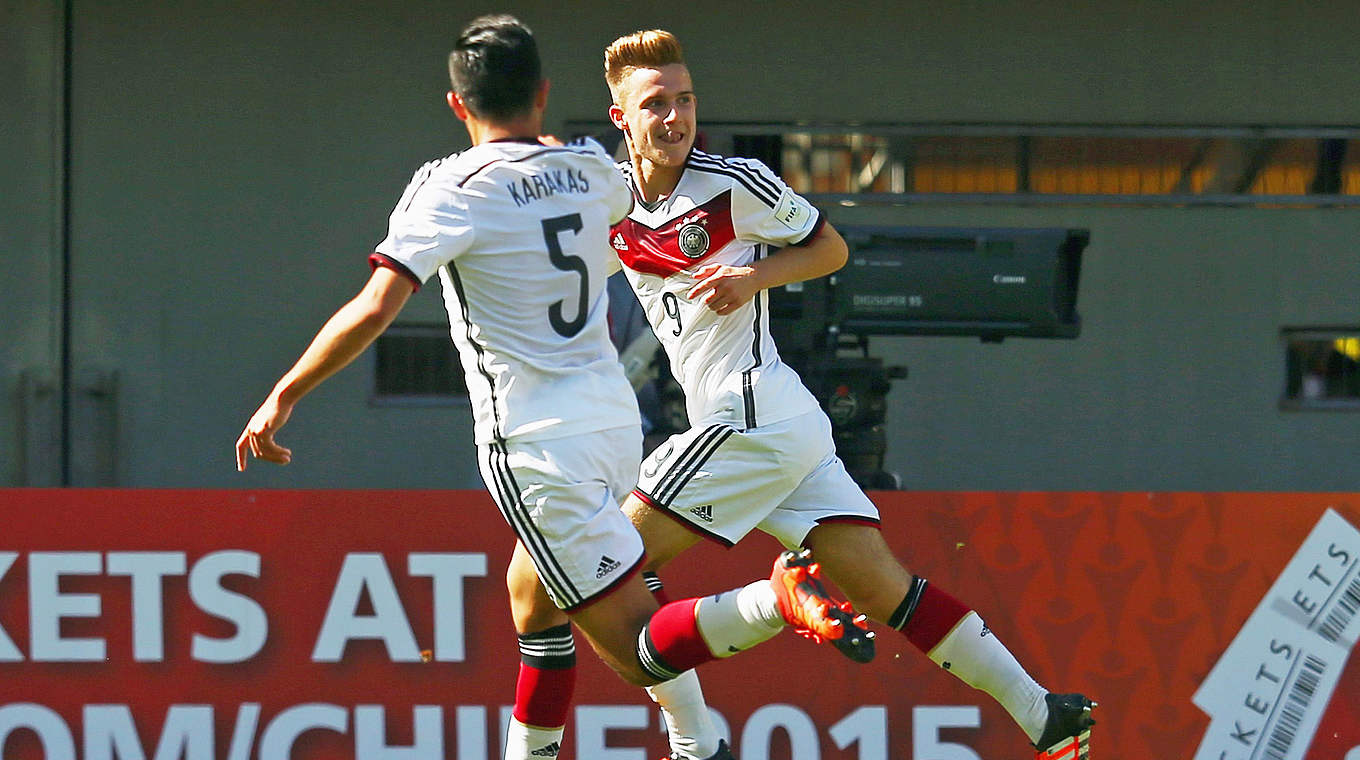 Johannes Eggestein celebrated two goals © 2015 FIFA