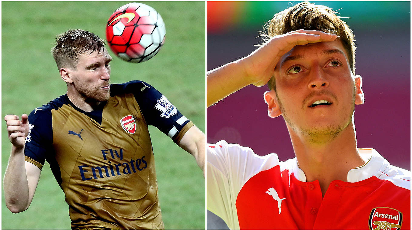 Zwei Weltmeister in Reihen des FC Arsenal: Per Mertesacker (l.) und Mesut Özil © Getty Images