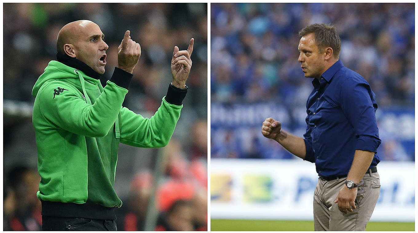 Zwei Trainer im Erfolgsmodus: Gladbachs Andre Schubert (l.) und Andre Breitenreiter © 2015 Getty Images