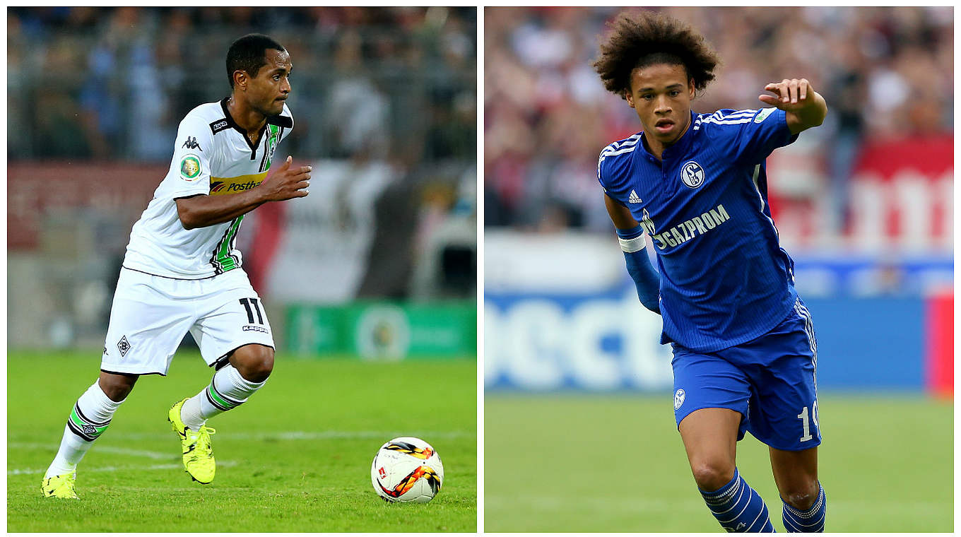 Für wichtige Tore zuständig: Gladbachs Raffael (l.) und Schalkes Leroy Sane © 2015 Getty Images