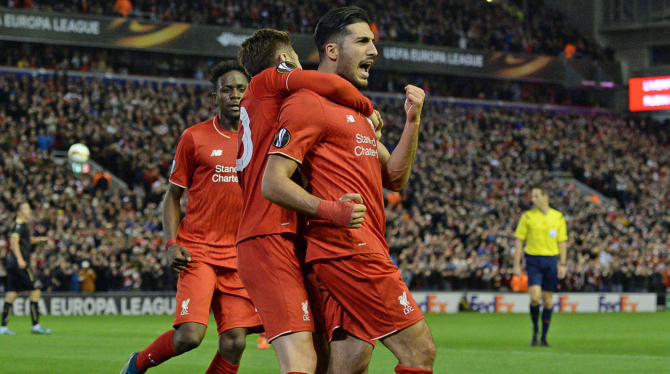 Torschütze für Liverpool gegen Kasan: Emre Can (r.) © AFP