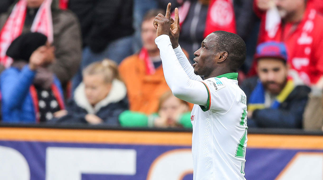 Nigeria international Anthony Ujah with 4 Bundesliga goals for Werder so far © 2015 Getty Images