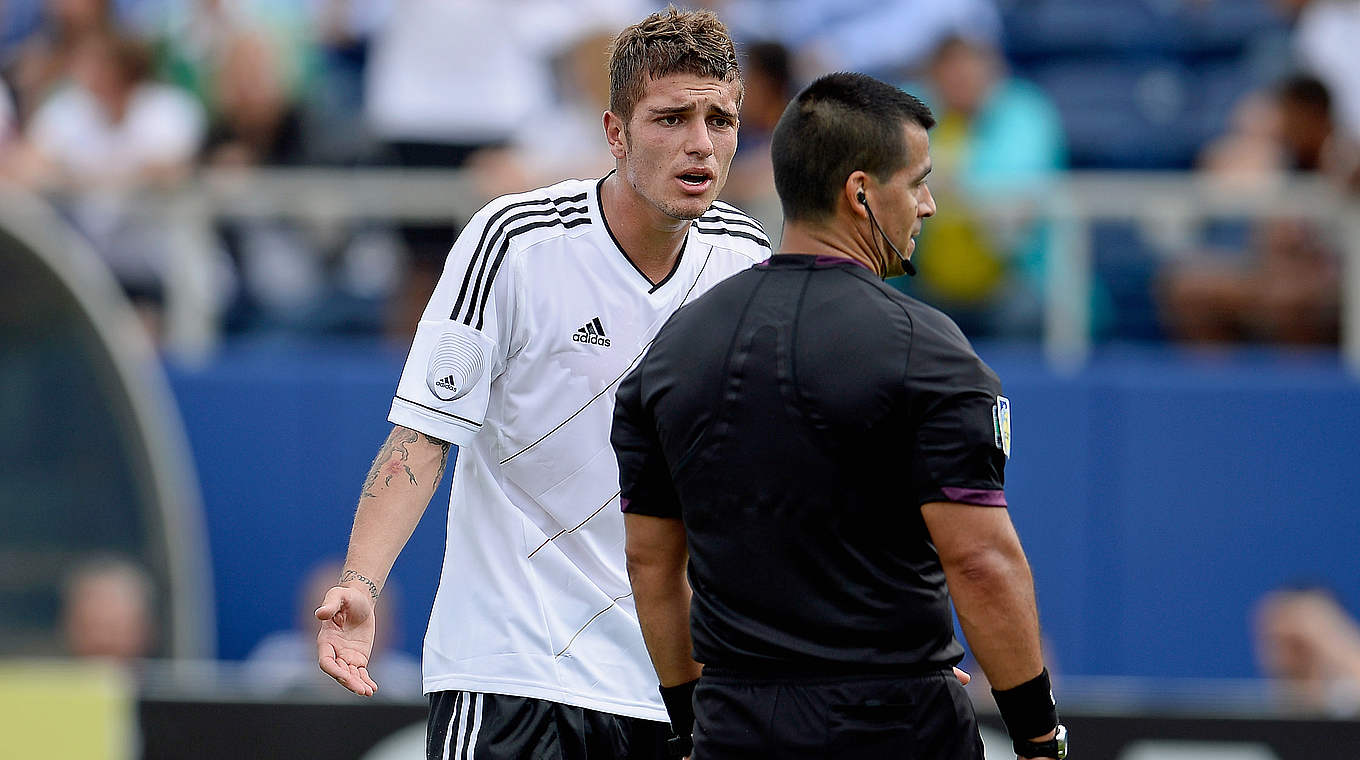 One of Neustädter's two appearances for Germany, in 2013 against Ecuador © 2013 Getty Images