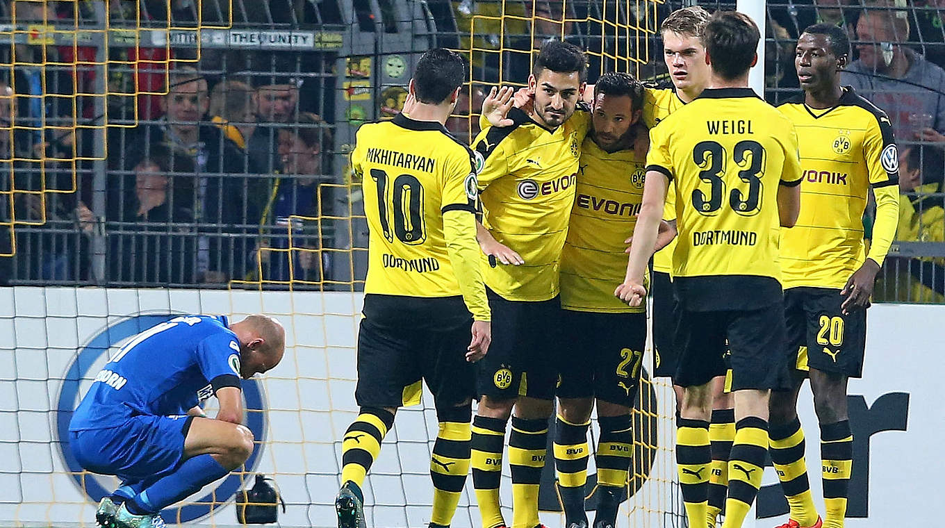 Dortmund romped to victory after a rocky start against Paderborn © 2015 Getty Images