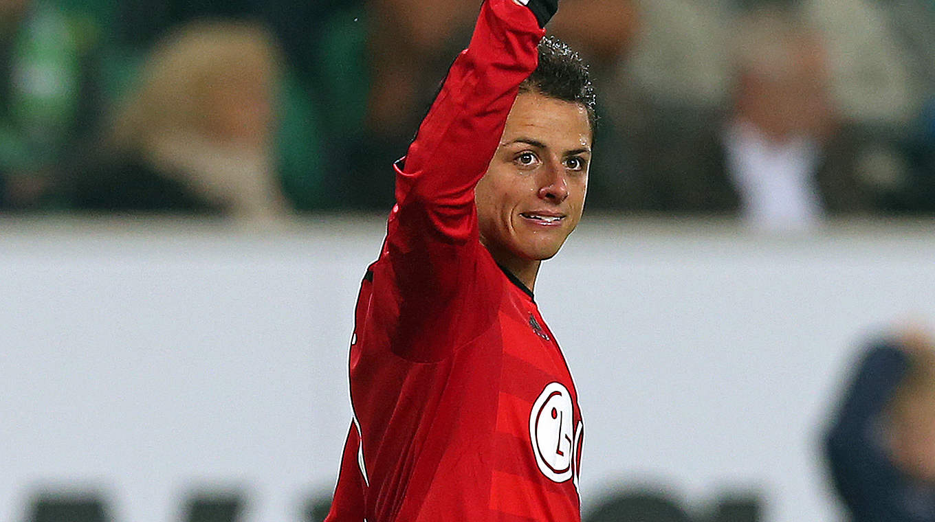 Traf im vierten Pflichtspiel in Folge: Leverkusens Javier Hernandez © 2015 Getty Images