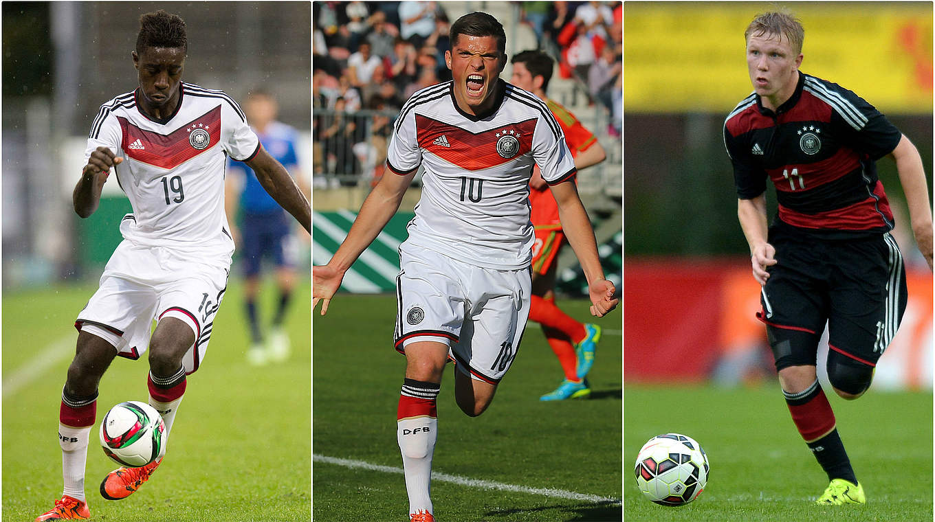 U19s strong attacking trio: Prince Osei Owusu, Enis Bunjaki and Philipp Ochs © Bongarts/GettyImages/DFB