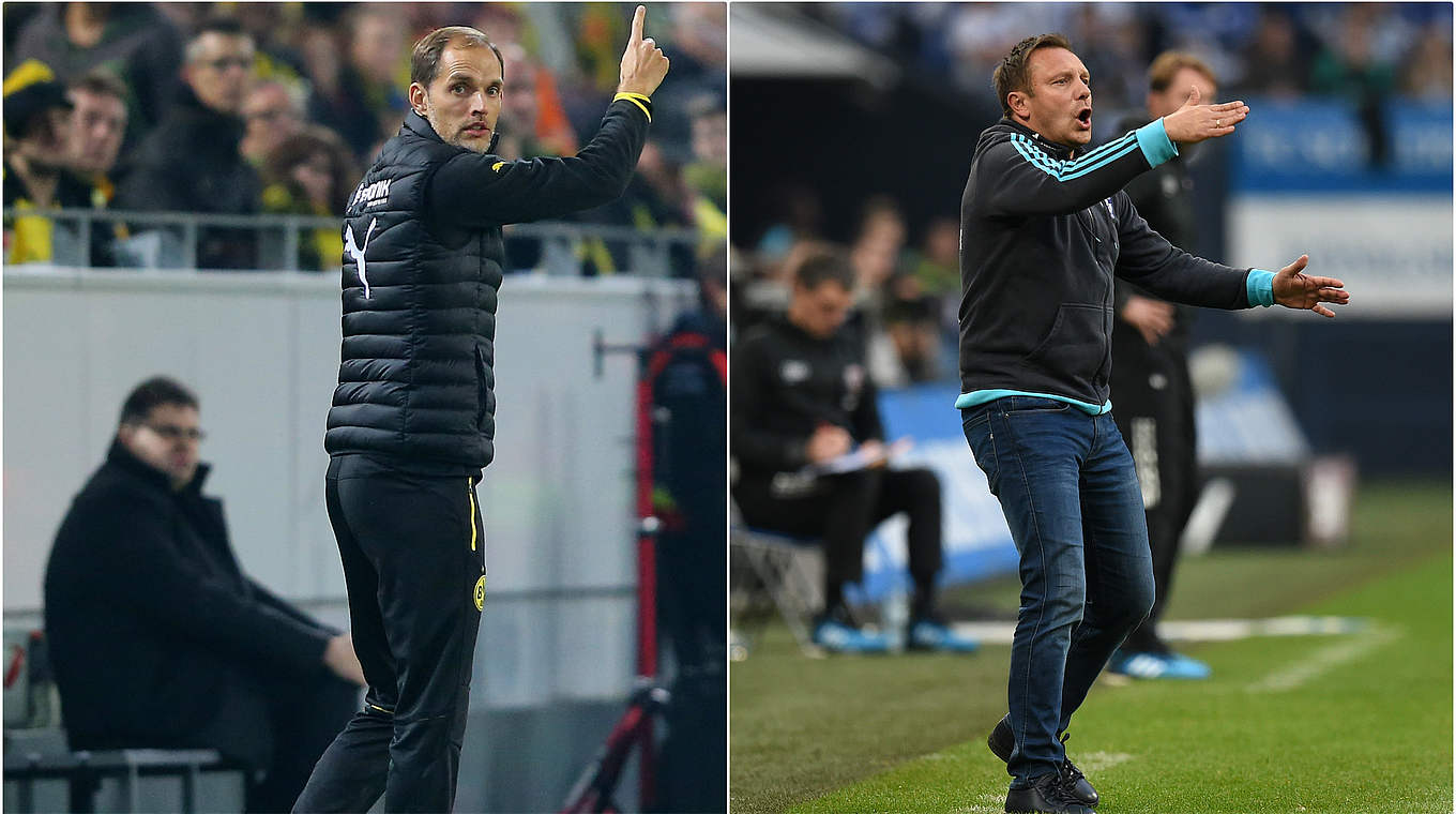 Doppelte Derbypremiere auf der Bank: Thomas Tuchel und André Breitenreiter (v.l.) © DFB/GettyImages