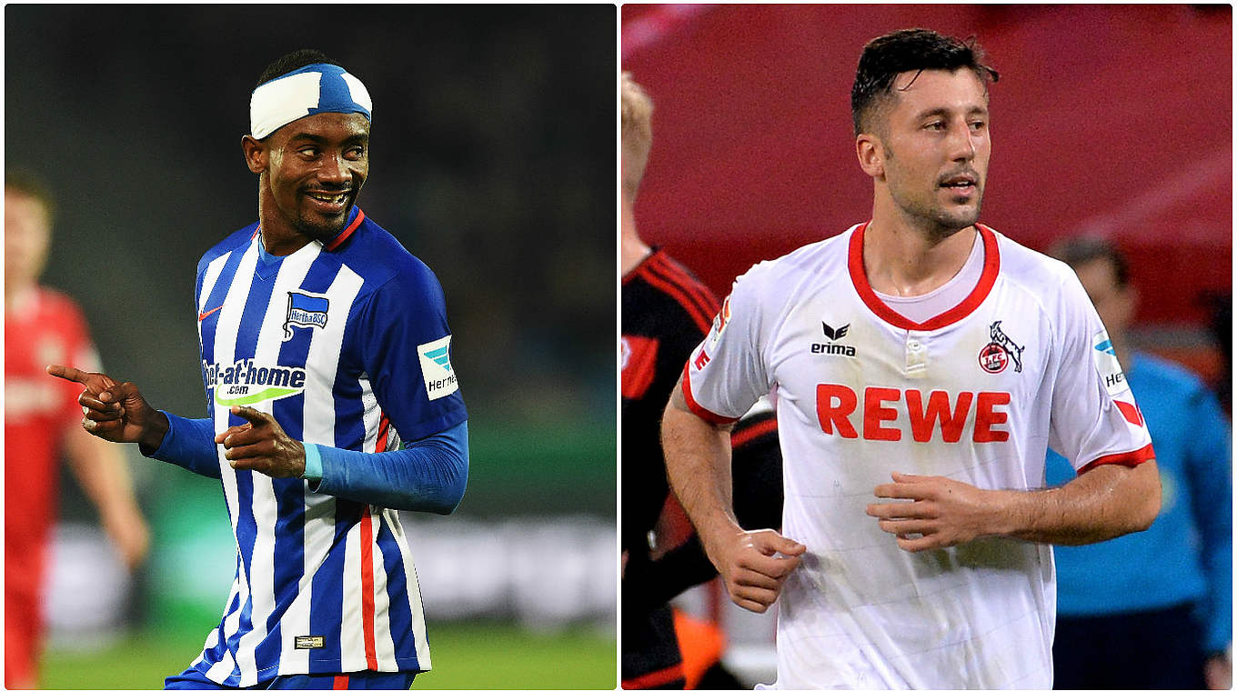 Sehr treffsicher: Herthas Solomon Kalou und Kölns Dominic Maroh (v.l.)  © 2015 Getty Images