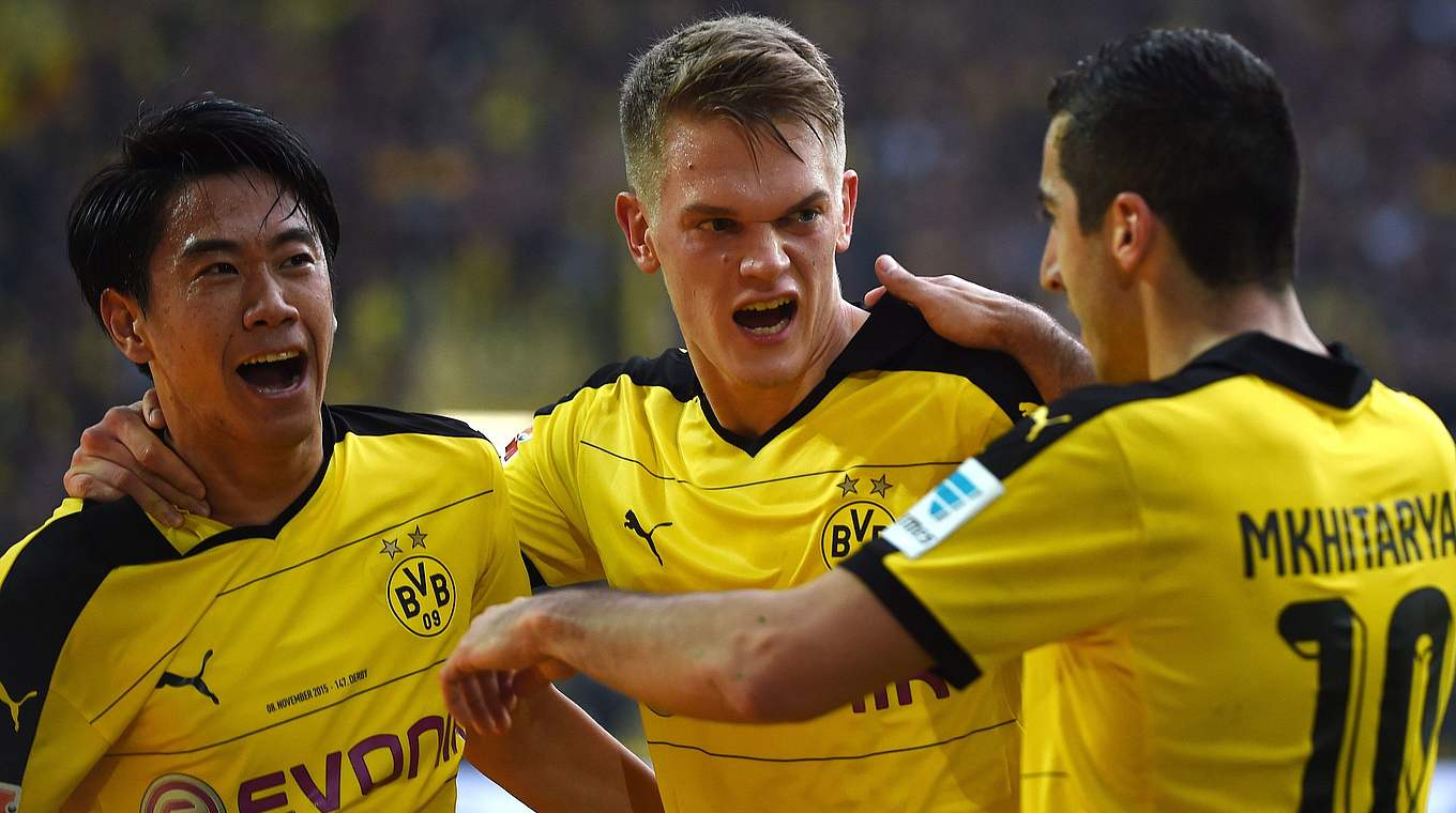 Schwarz-Gelber Jubel, Ginter mittendrin: Dortmund gewinnt das 147. Derby © Getty Images