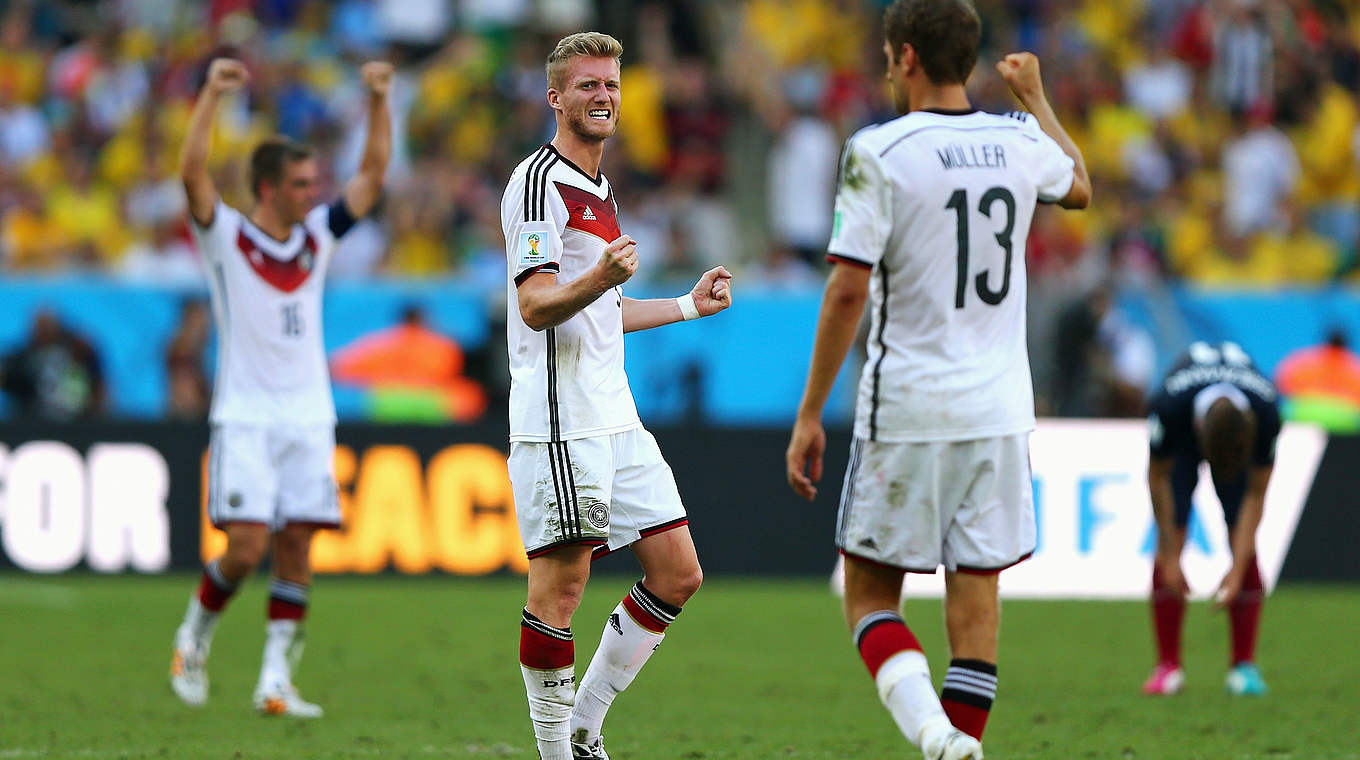 Vor seinem 50. Einsatz im DFB-Dress: Weltmeister André Schürrle aus Wolfsburg © 2014 Getty Images