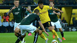 Borussia Dortmund - FK Krasnodar 2:1 (1:1): Dortmunds Joo Ho Park (M.) im Dribbling © 2015 Getty Images