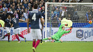 Olivier Giroud put France ahead on the stroke of half time © GES/Alexander Scheuber