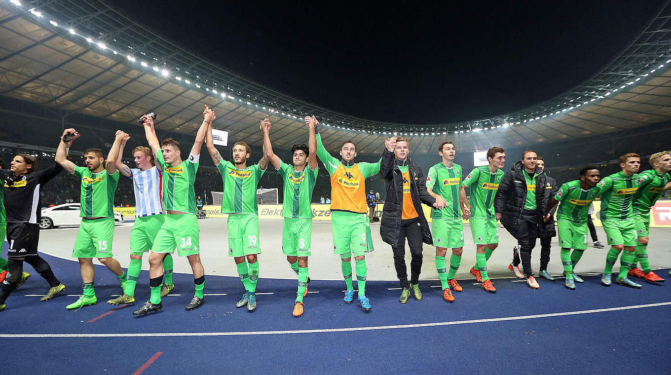 Wollen den 650. Bundesliga-Sieg bejubeln: die Fohlen von Borussia Mönchengladbach © 2015 Getty Images