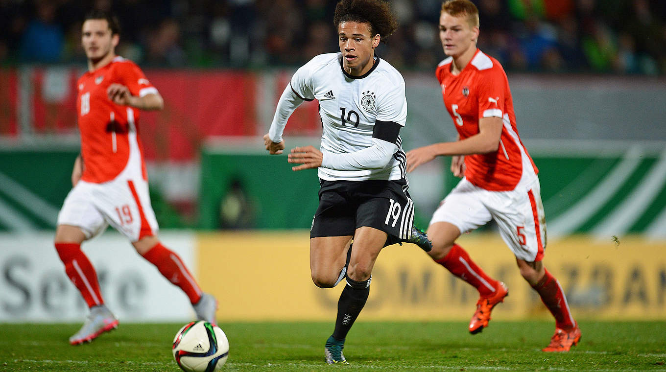 Sane even impressed Austria's coach while playing for Germany U21s © 2015 Getty Images
