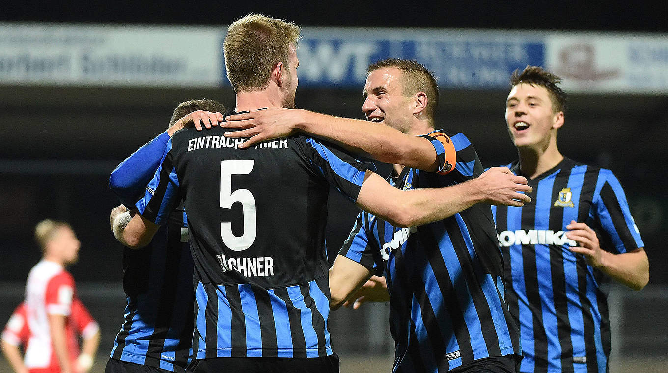 Auswärts wie im Rausch: Eintracht Trier gewinnt auch das neunte Auswärtsspiel der Saison © imago/Jan Huebner