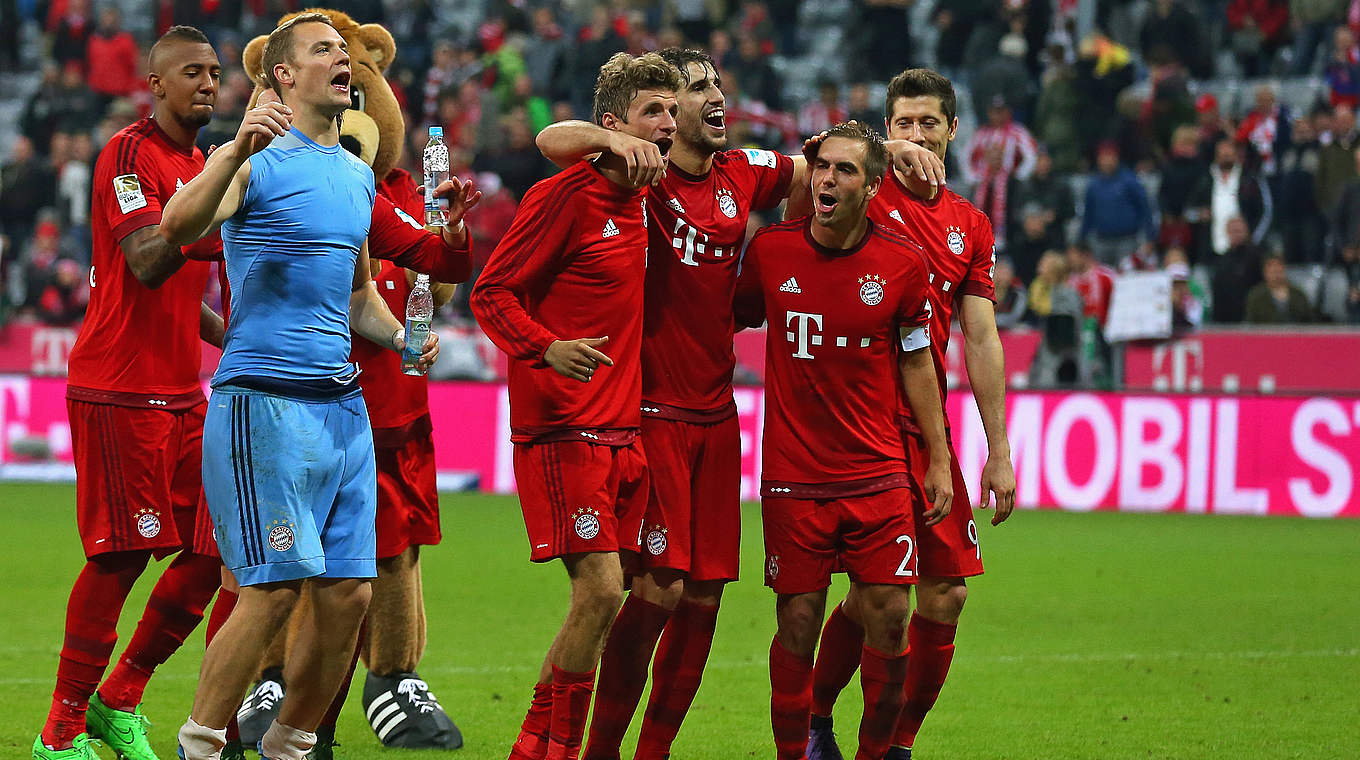 Haben Grund zur Freude: Boateng, Neuer, Müller und Lahm (v.l.) stehen zur Wahl © 2015 Getty Images
