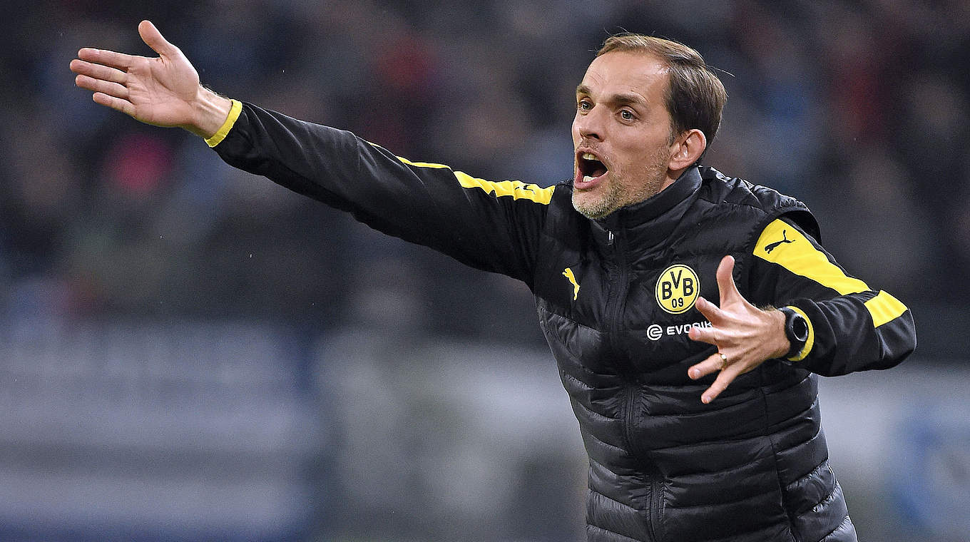 Vor seinem 75. Bundesliga-Sieg: BVB-Trainer Thomas Tuchel © 2015 Getty Images