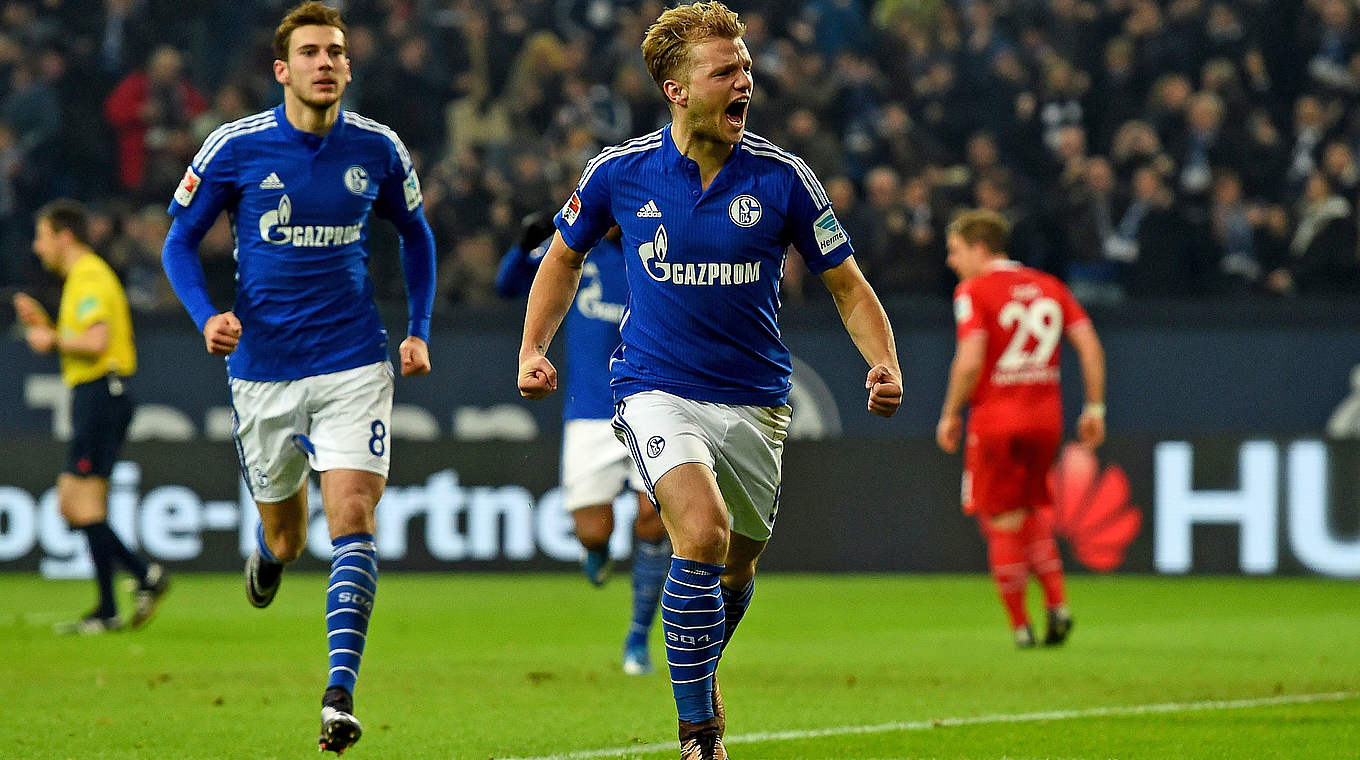 Johannes Geis celebrating putting his team 1-0 up © 2015 Getty Images