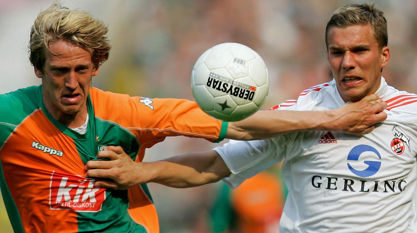 Viel Kampf, wenig Klasse: Podolski und Köln verlieren 0:6 in Bremen und steigen 2006 ab © 2006 Getty Images
