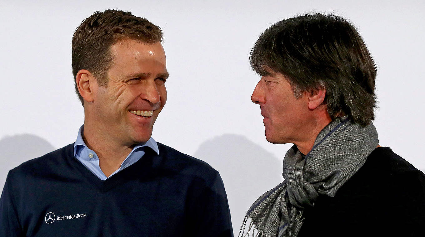 Löw on Bierhoff helping with the draw: "Oliver did well at the World Cup draw in Saint Petersburg" © 2015 Getty Images
