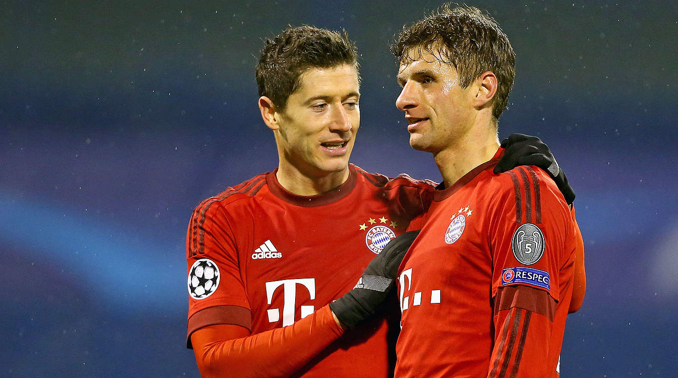 22 qualifying goals: Robert Lewandowski (13) and Thomas Müller (9) show their quality © 2015 Getty Images